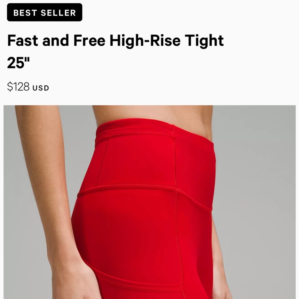 Lululemon fast and free high rise legging